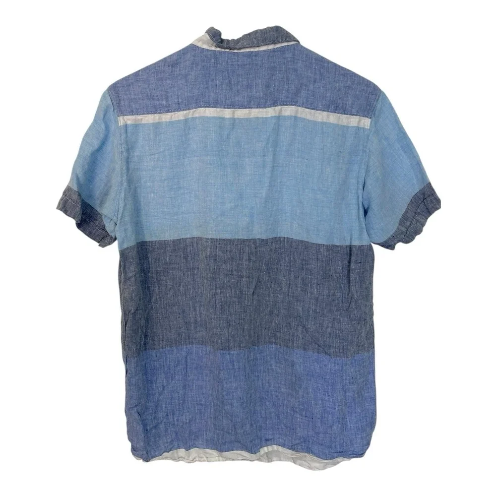 7 Diamonds Men's Blue Stripe Casual Button-Down Shirt 👕 - Picture 5 of 7